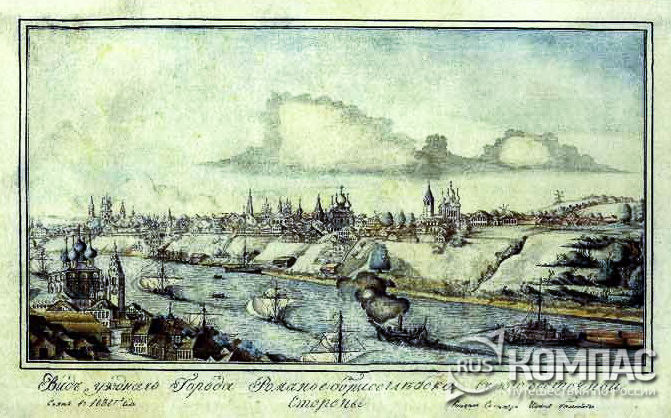 Старинная гравюра Романова-Борисоглебска (Тутаева)