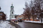 Вид на колокольню Спасского собора с Казанской улицы