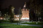 Никитская башня Тульского кремля в ночном освещении