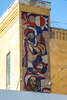 Советская мозаика, с изображение Циолковского, Гагарина и собаки Лайки на фасаде жилого дома (ул. Гагарина, 35А)