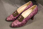 Туфли из дамаста цвета лаванды с пряжками на союзке, ТМ Lord & Taylor (США), 1927-1931 гг.