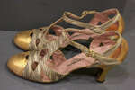 Вечерние туфли из лайковой золотой кожи и парчи ТМ T. Eaton (Канада), 1930-1939 годы
