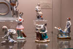 Скулптуры «Девочка с кошкой» 1946,  «Девочка с кроликом» 1936,  «Женщина с коляской» 1930, модели Т.С. Кучкиной
